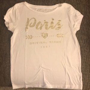 PS by Aeropostale White and Gold Top